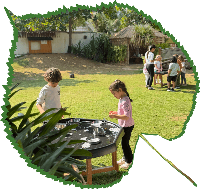 Children enjoying the Forest Oasis Nursery outdoor environment