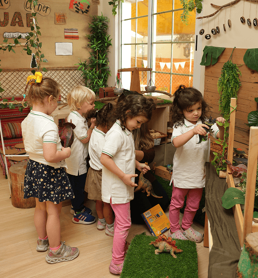 Children doing nature activities at Natures Workshop, Forest Oasis Nursery